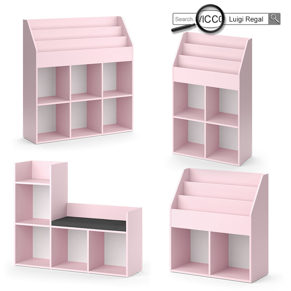 Vicco Libreria bambini rosa 107.2 x 88.6 cm Senza box pieghevole