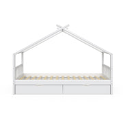 Vitalispa Letto montessori bambini Bianco 90x200 cm con 2 cassetti
