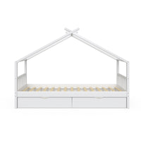 Vitalispa Letto montessori bambini Bianco 90x200 cm con 2 cassetti