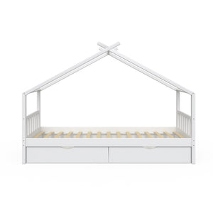 Vitalispa Letto montessori bambini Bianco 90x200 cm con 2 cassetti
