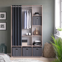 Vicco Armadio multifunzione Sonoma 38 x 178.1 cm Con cassetti pieghevoli (grigio)