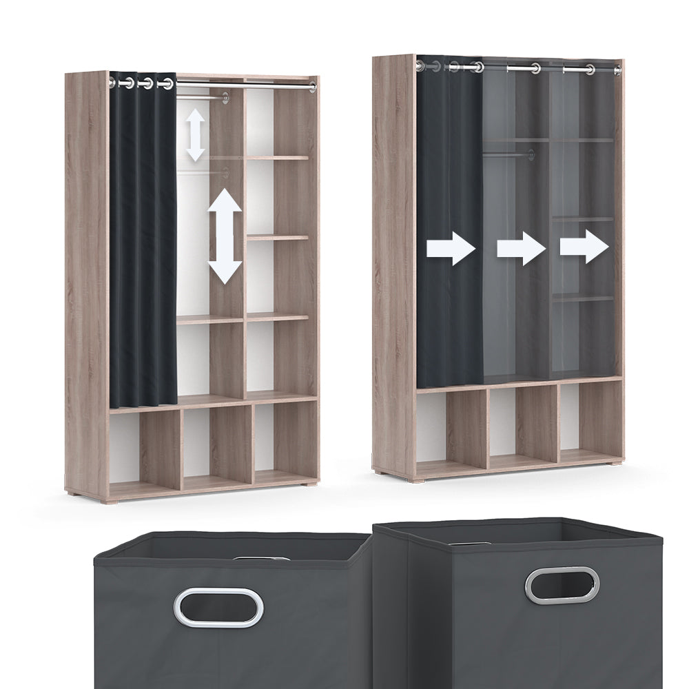 Vicco Armadio multifunzione Sonoma 38 x 178.1 cm Con cassetti pieghevoli (grigio)