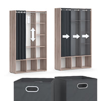 Vicco Armadio multifunzione Sonoma 38 x 178.1 cm Con cassetti pieghevoli (grigio)