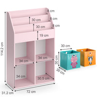 Vicco Libreria bambini rosa 72 x 114.2 cm con 6 scatole pieghevoli (colorate)