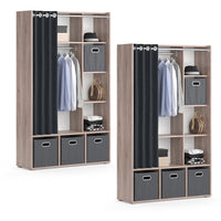 Vicco Armadio multifunzione Sonoma 38 x 178.1 cm Con cassetti pieghevoli (grigio)