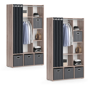 Vicco Armadio multifunzione Sonoma 38 x 178.1 cm Con cassetti pieghevoli (grigio)