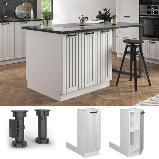 Vicco Isola cucina Bianco casa di campagna 30 cm senza piano di lavoro