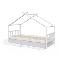 Vitalispa Letto montessori bambini Bianco 90x200 cm con 2 cassetti
