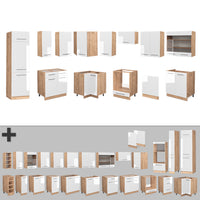 Vicco Cucina angolare completa Bianco lucido/oro power oak 227 x 287 cm , PL Rovere