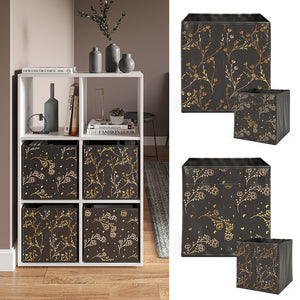 Vicco Scatola pieghevole Nero/oro (floreale) 30 x 30 cm Set di 2 Opzione2