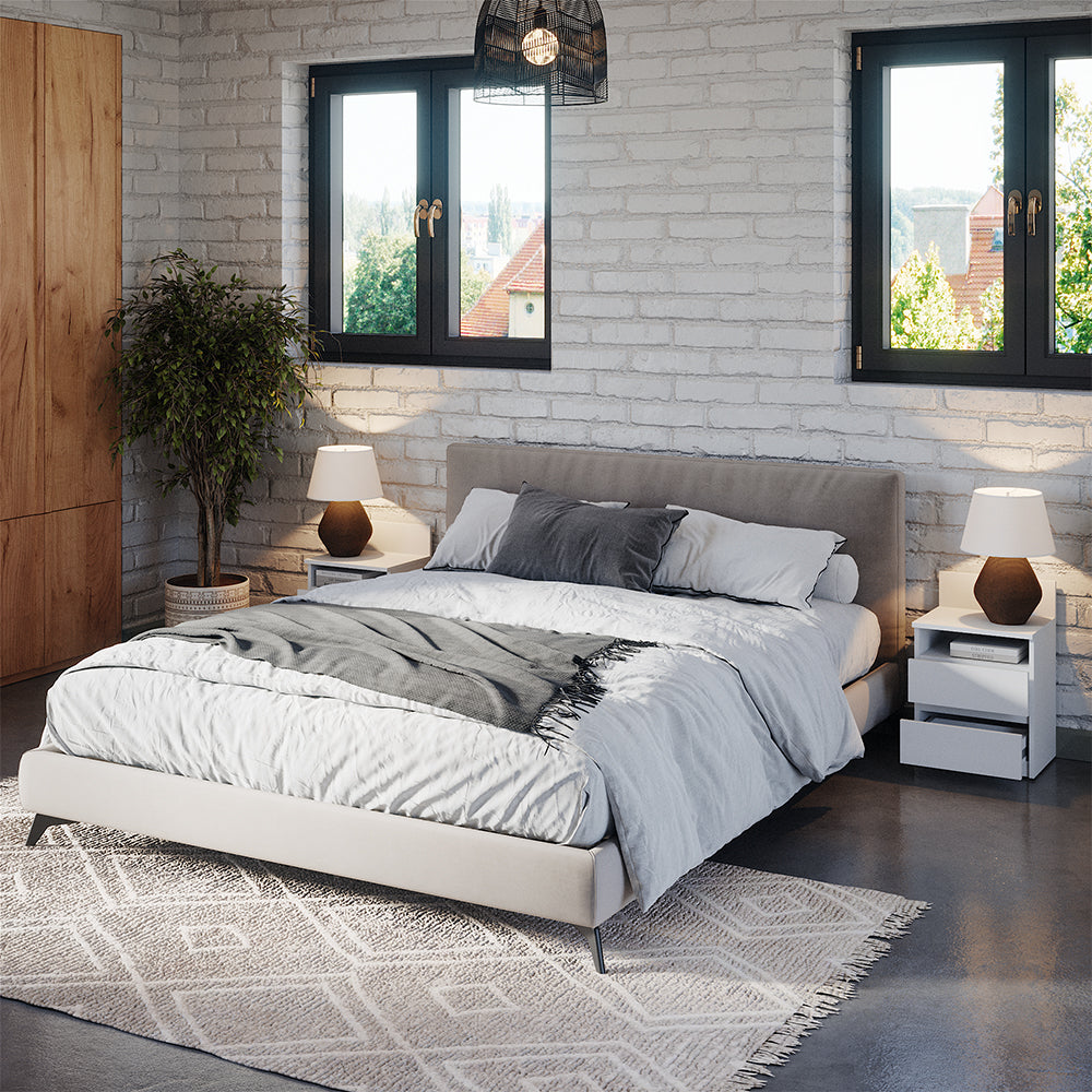 Vicco Comodino camera da letto Bianco 32.3 x 59.1 cm Set di 2