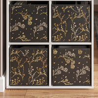 Vicco Scatola pieghevole Nero/oro (floreale) 30 x 30 cm Set di 2 Opzione2