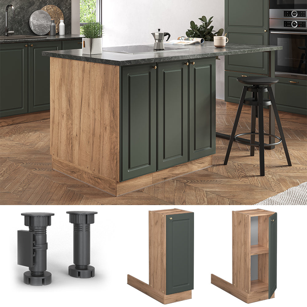 Vicco Isola cucina Verde-oro Country House 30 cm senza piano di lavoro