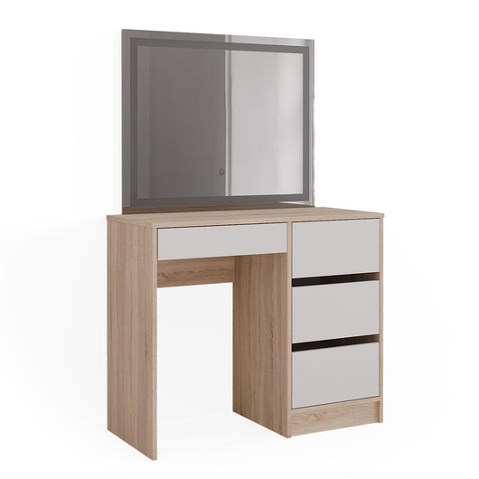 Vicco Tavolo da toeletta Sonoma 40 cm con specchio a LED