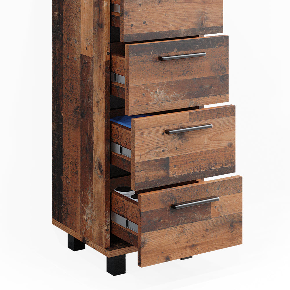 Vicco Set di mobili da bagno Rovere rustico 3 parti, con mobile midi