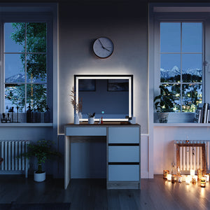 Vicco Tavolo da toeletta Sonoma 40 cm con specchio a LED