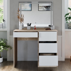 Vicco Tavolo da toeletta Sonoma 40 cm con specchio a LED