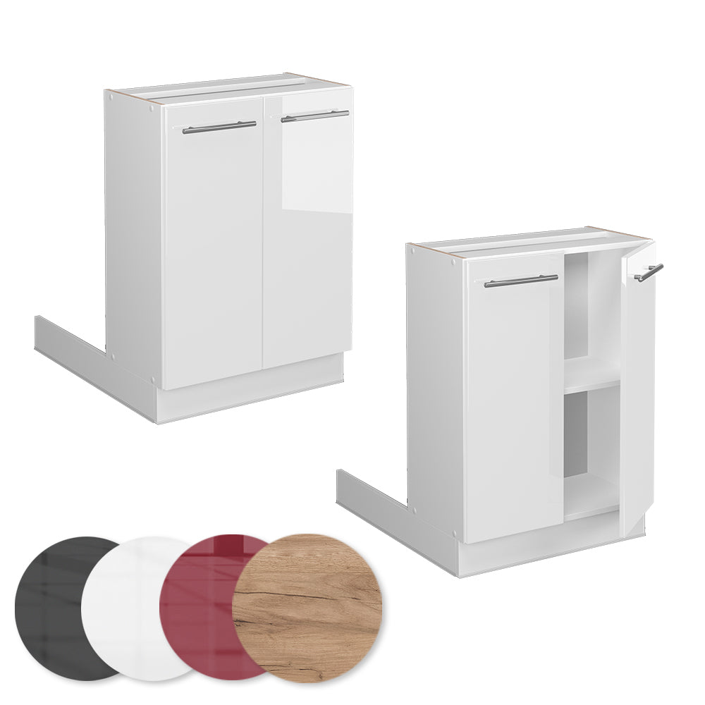 Vicco Isola cucina Bianco lucido 60 cm senza piano di lavoro