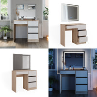 Vicco Tavolo da toeletta Sonoma 40 cm con specchio a LED