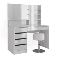 Vicco Tavolo da toeletta Bianco 55 cm con sgabello