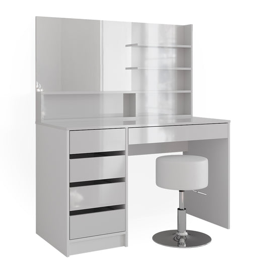 Vicco Tavolo da toeletta Bianco 55 cm con sgabello