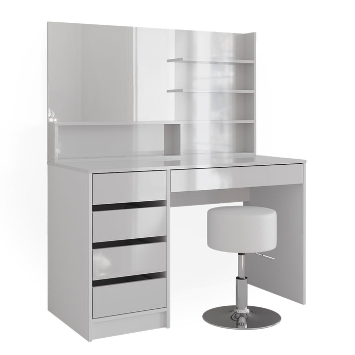 Vicco Tavolo da toeletta Bianco 55 cm con sgabello