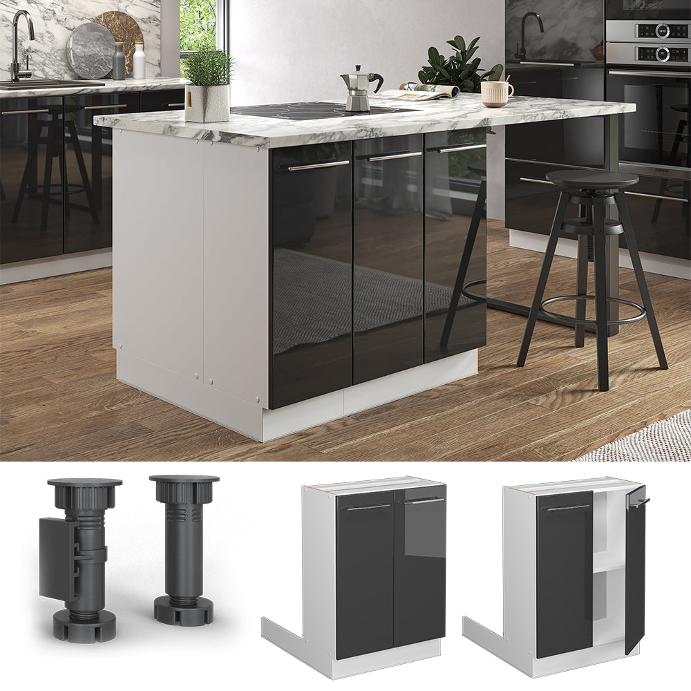 Vicco Isola cucina Antracite lucido 60 cm senza piano di lavoro