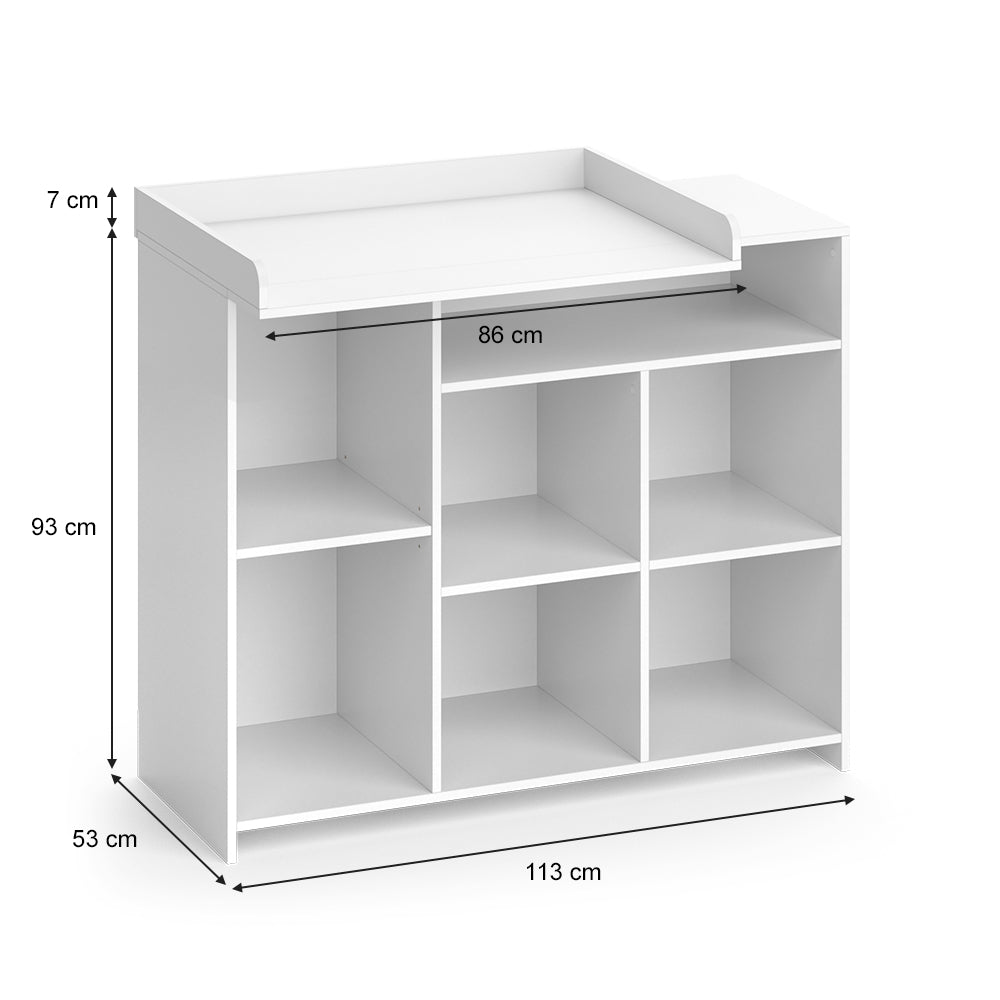 Vicco Fasciatoio Bianco 113 x 100 cm con ripiani aperti