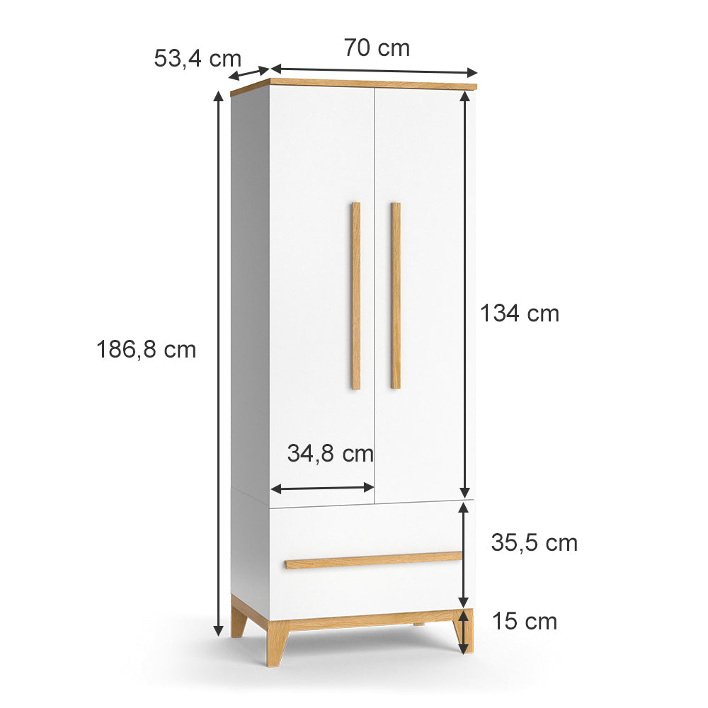 Vitalispa Guardaroba per bambini Bianco 53.4 x 186.8 cm