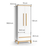 Vitalispa Guardaroba per bambini Bianco 53.4 x 186.8 cm
