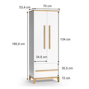 Vitalispa Guardaroba per bambini Bianco 53.4 x 186.8 cm