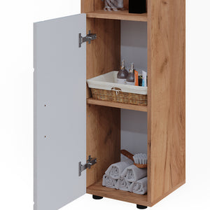 Vicco Mobiletto bagno Bianco lucido/oro power oak 30 x 95 cm