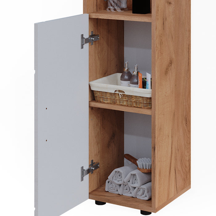 Vicco Mobiletto bagno Bianco lucido/oro power oak 30 x 95 cm