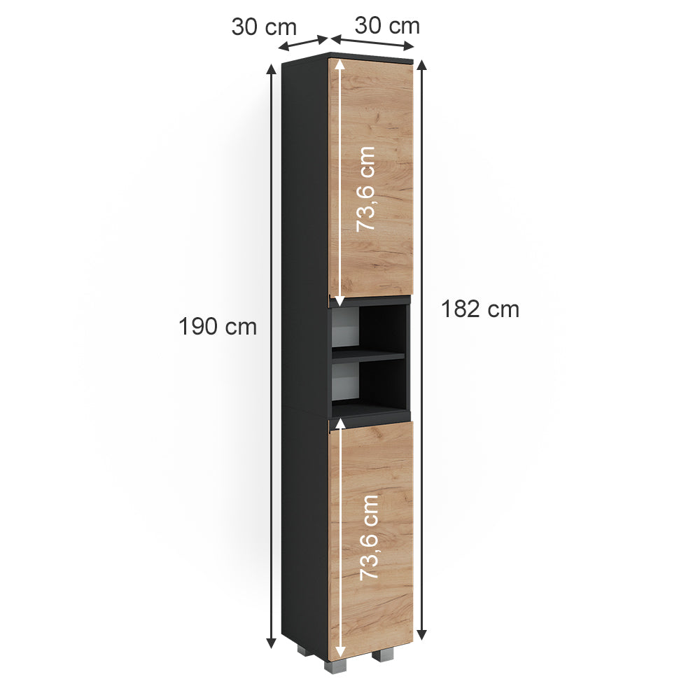 Vicco Mobile bagno alto Grigio 30 x 190 cm