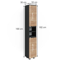 Vicco Mobile bagno alto Grigio 30 x 190 cm