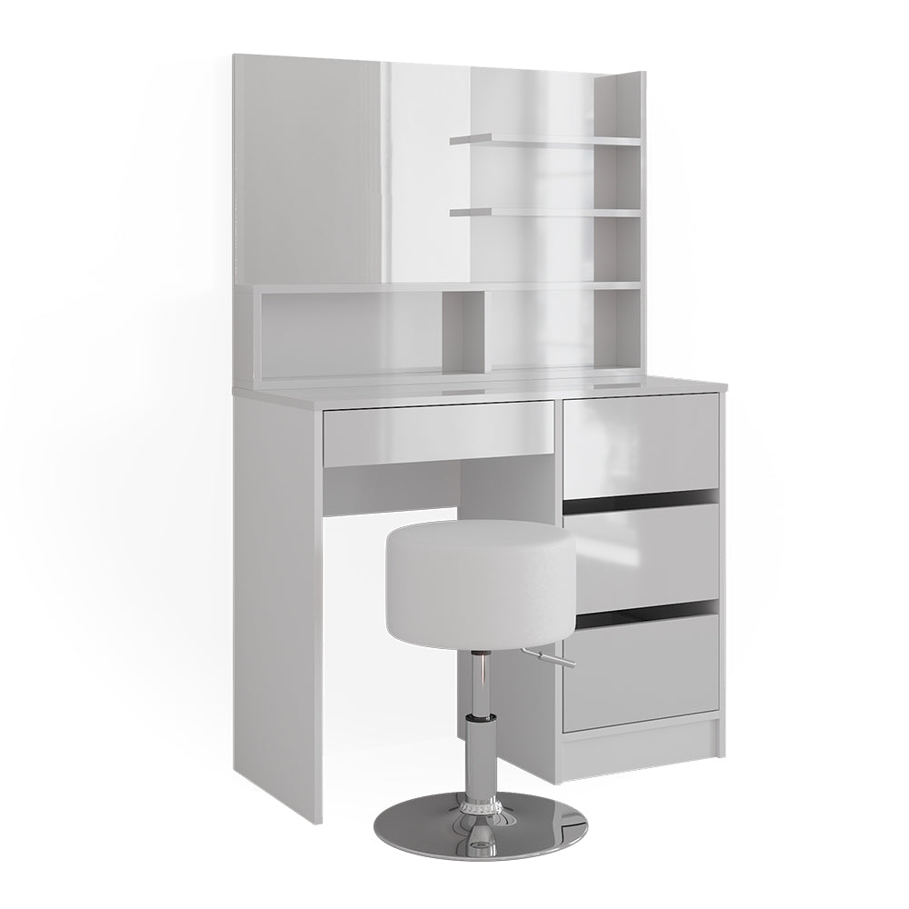 Vicco Tavolo da toeletta Bianco 40 cm con sgabello