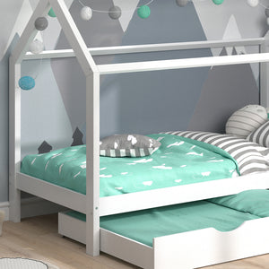 Vitalispa Letto montessori bambini Bianco 90x200 cm con letto per ospiti