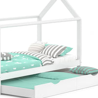 Vitalispa Letto montessori bambini Bianco 90x200 cm con letto per ospiti