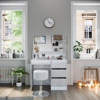 Vicco Tavolo da toeletta Bianco 40 cm con sgabello