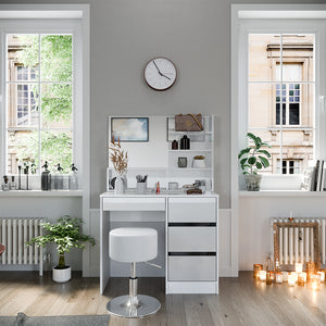 Vicco Tavolo da toeletta Bianco 40 cm con sgabello