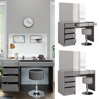 Vicco Tavolo da toeletta Grigio 55 cm con sgabello