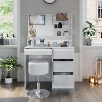 Vicco Tavolo da toeletta Bianco 40 cm con sgabello