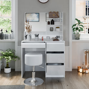Vicco Tavolo da toeletta Bianco 40 cm con sgabello