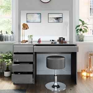 Vicco Tavolo da toeletta Grigio 55 cm con sgabello