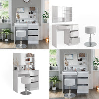 Vicco Tavolo da toeletta Bianco 40 cm con sgabello