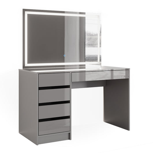 Vicco Tavolo da toeletta Grigio 55 cm con specchio a LED