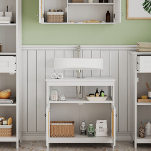 Vicco Set di mobili da bagno Bianco 4 parti, con armadio alto