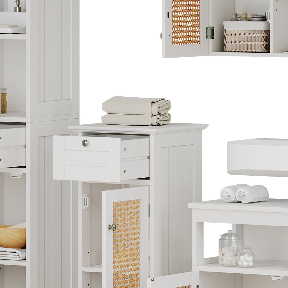 Vicco Set di mobili da bagno Bianco 4 parti, con armadio alto