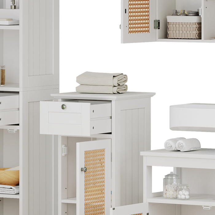 Vicco Set di mobili da bagno Bianco 4 parti, con armadio alto