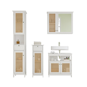 Vicco Set di mobili da bagno Bianco 4 parti, con armadio alto